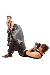 Image showing Young adult female model and photographer.