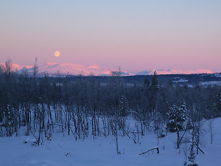 Image showing Moon in the mountain