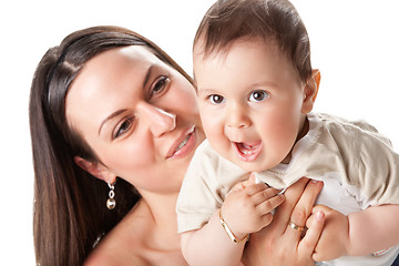 Image showing picture of happy mother with baby