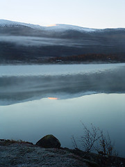 Image showing Winterlandscape by the lake