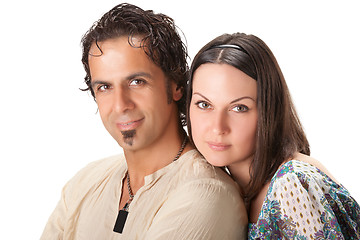 Image showing Attractive young couple. Studio portrait