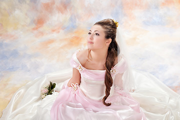 Image showing Beautiful woman dressed as a bride