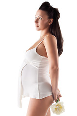 Image showing Beautiful adult pregnant woman