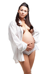 Image showing Beautiful adult pregnant woman