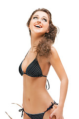 Image showing beautiful brunette girl wearing bikini