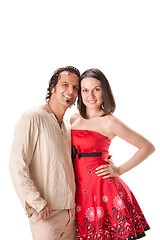 Image showing Attractive young couple. Studio portrait