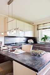 Image showing Interior of modern house kitchen