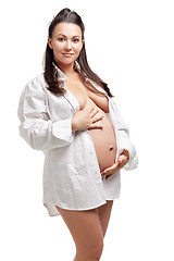 Image showing Beautiful adult pregnant woman