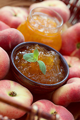 Image showing peaches jam