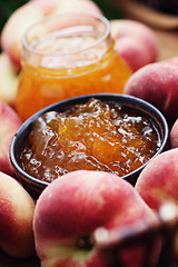 Image showing peaches jam