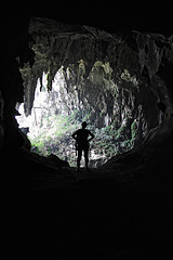 Image showing woman in cave