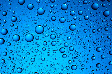 Image showing water drops on blue