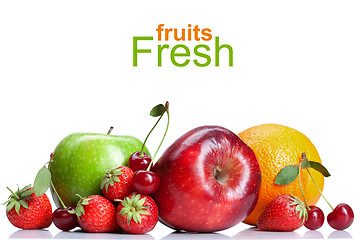 Image showing Summer fresh fruits isolated on white