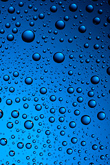 Image showing water drops on blue