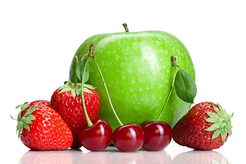 Image showing Summer fresh fruits isolated on white