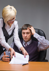 Image showing Businesspeople reading documents