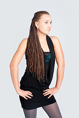 Image showing Pretty girl with afrivan braids