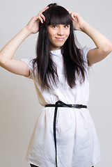 Image showing Beautiful girl in white