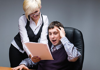 Image showing Businesspeople reading documents