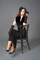 Image showing Pretty woman on chair