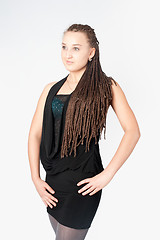 Image showing Pretty girl with afrivan braids