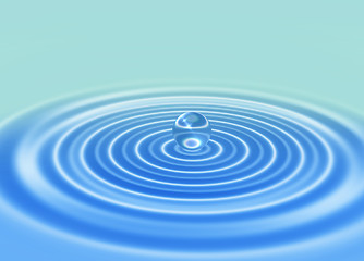 Image showing abstract water drop on ripple water background