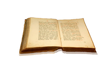 Image showing The open ancient book