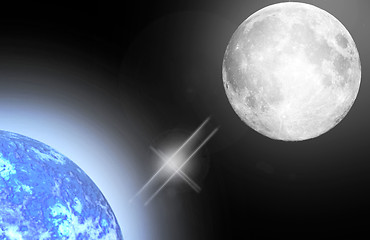 Image showing earth and moon