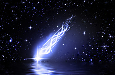 Image showing Star falling in water