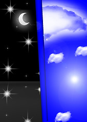 Image showing double landscape with the image of day and night