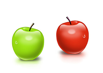 Image showing Two apples on a white background