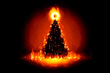 Image showing christmas on fire