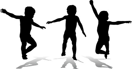 Image showing Three jumping children