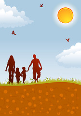 Image showing Family silhouettes