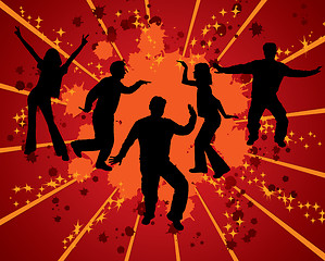 Image showing Dancing silhouettes, vector