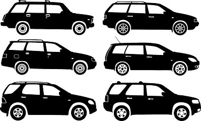 Image showing Silhouette cars, vector