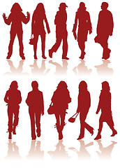 Image showing Vector silhouettes man and women