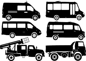 Image showing Silhouette cars, vector