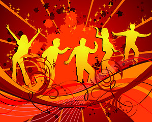 Image showing Dancing silhouettes, vector