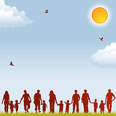 Image showing Family silhouettes