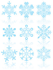 Image showing Collection of snowflakes, vector