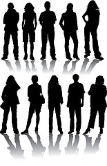 Image showing Vector silhouettes man and women