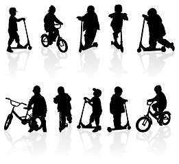 Image showing Silhouettes children