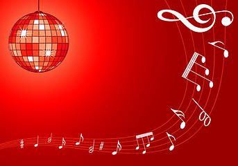 Image showing Music background with discoball