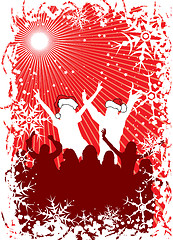 Image showing Christmas background with silhouettes, vector