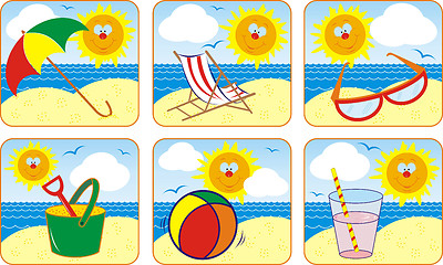 Image showing Icon Set Summer & Sun