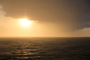 Image showing Sundown by the ocean