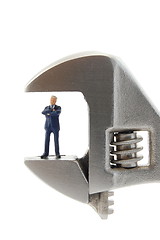 Image showing tiny business man in stress