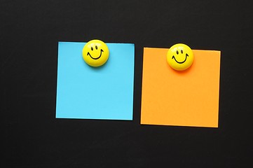 Image showing smiley and paper with copyspace