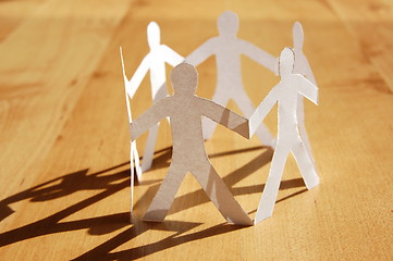 Image showing teamwork of paper man